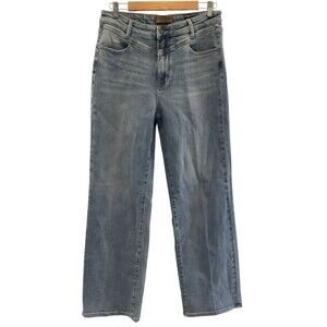 Judy Blue Retro Wide Leg Fit Light Blue Denim Jeans 13/31 V Detail